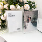 Elegant Double Sided Couples Portrait Personalised Wedding Table Numbers