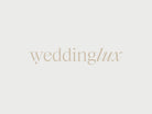 the word "weddinglux" in a light brown font.