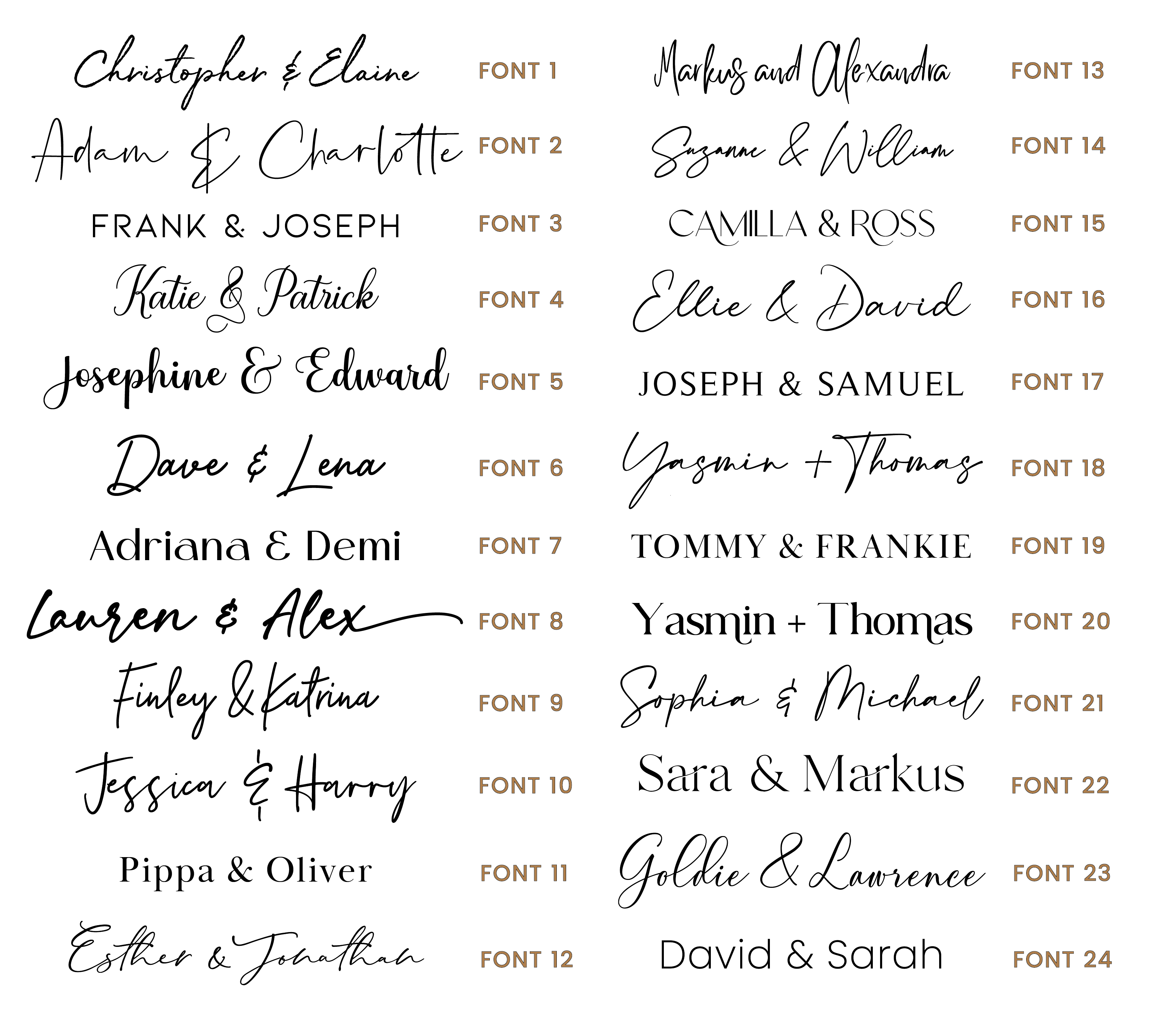 Luxury Wedding Seating Charts