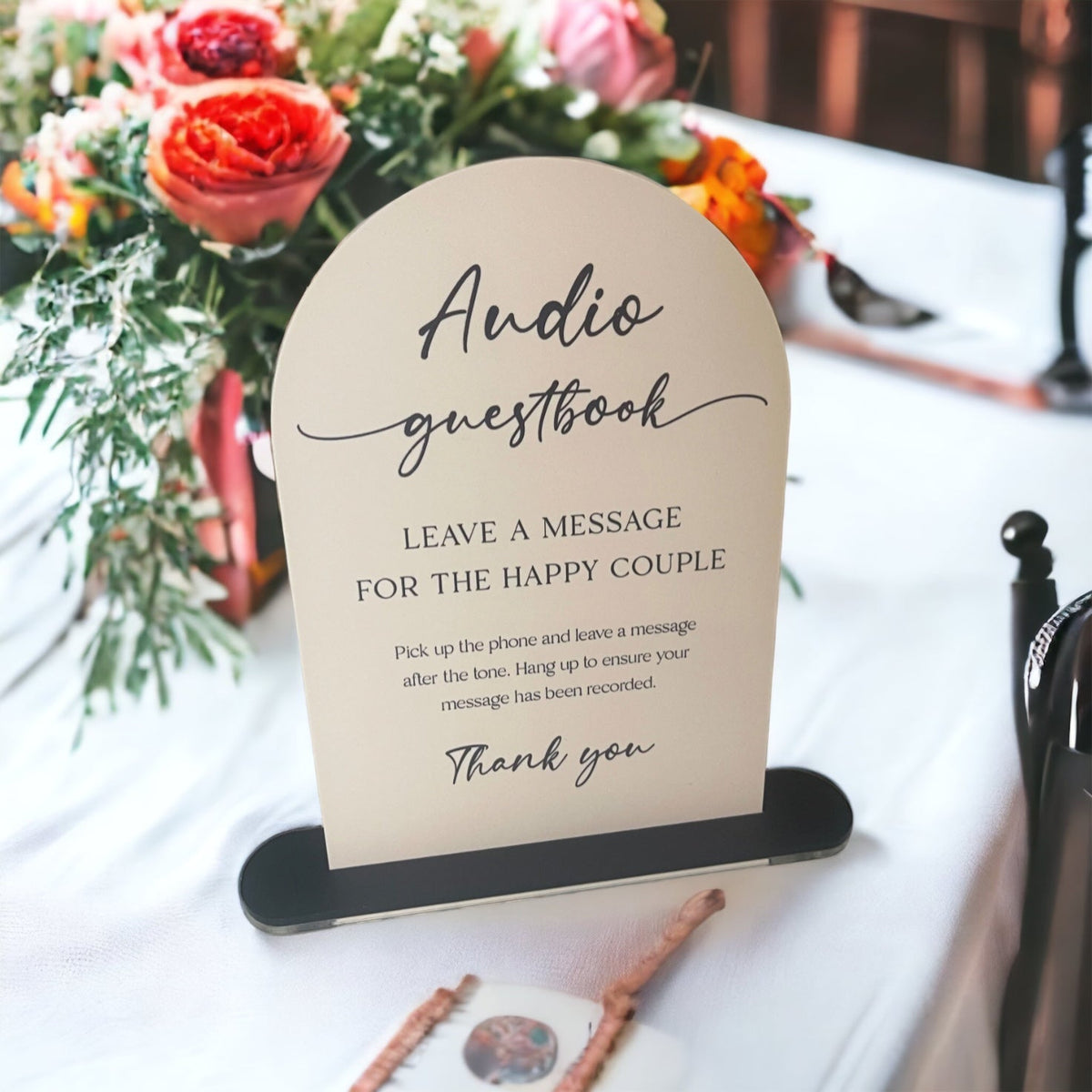 personalised audio guest book sign, wedding voicemail... Audio Wedding Guest Book - Wedding Lux Personalized Acrylic Sign