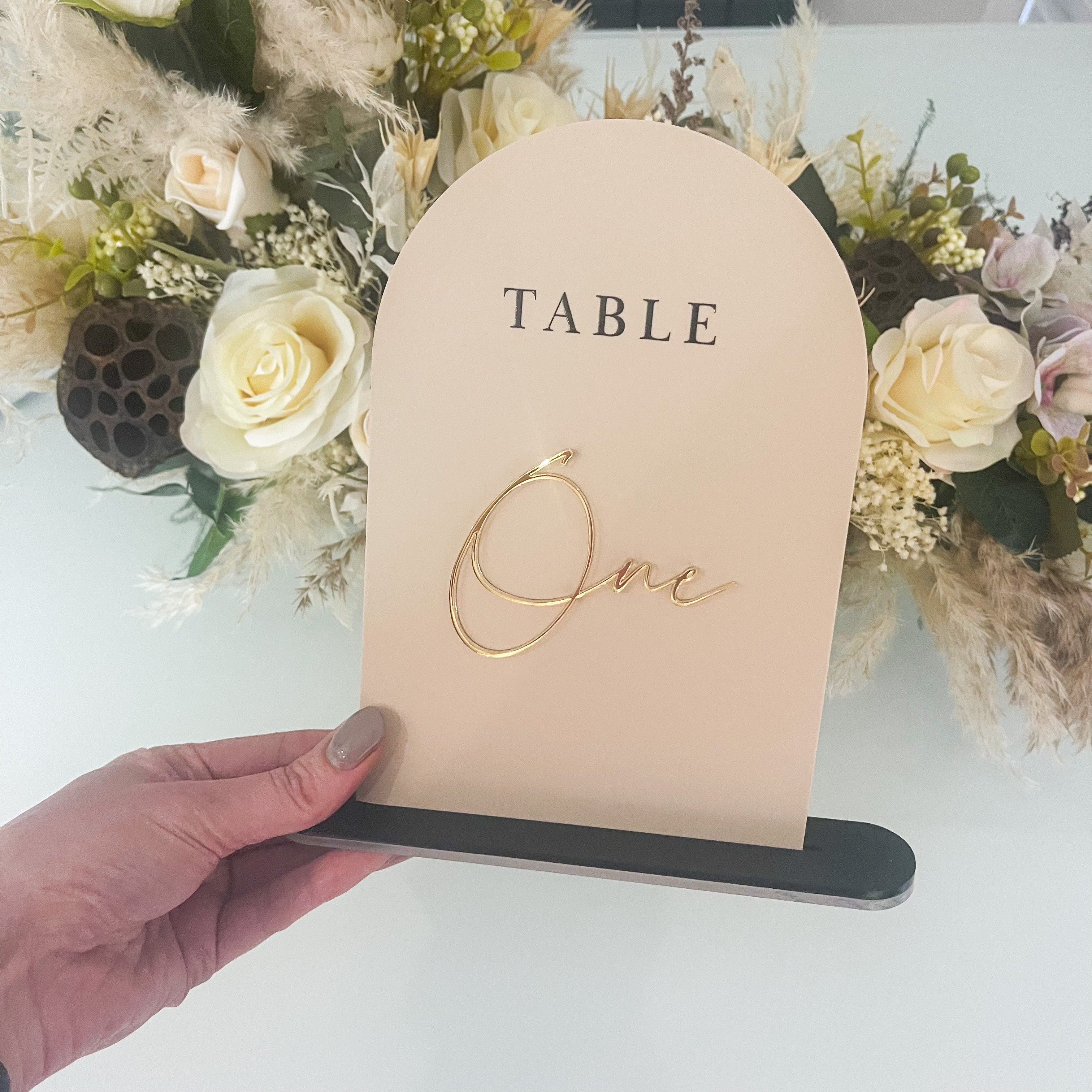 Domed acrylic table number Domed acrylic table number