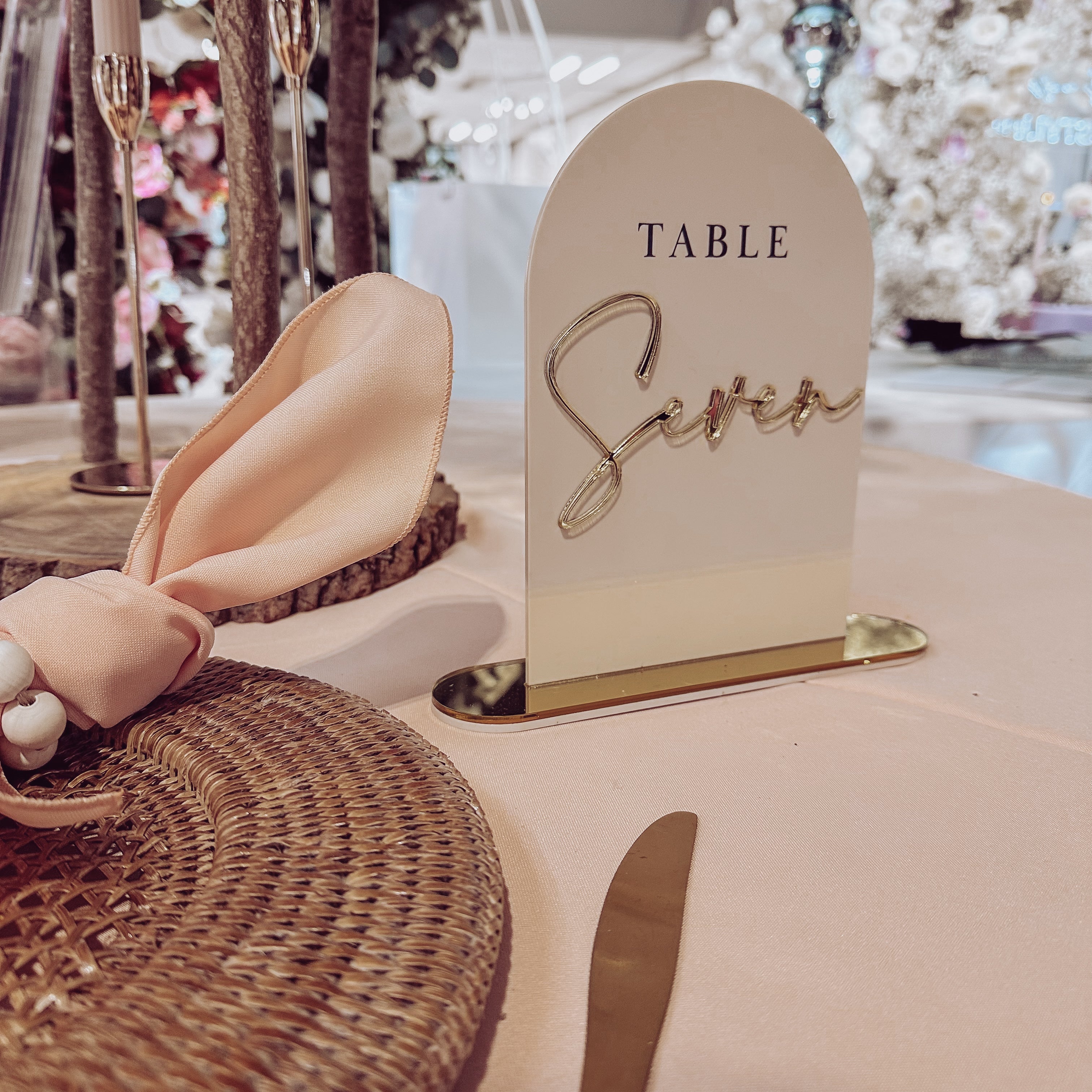 Domed acrylic table number Domed acrylic table number