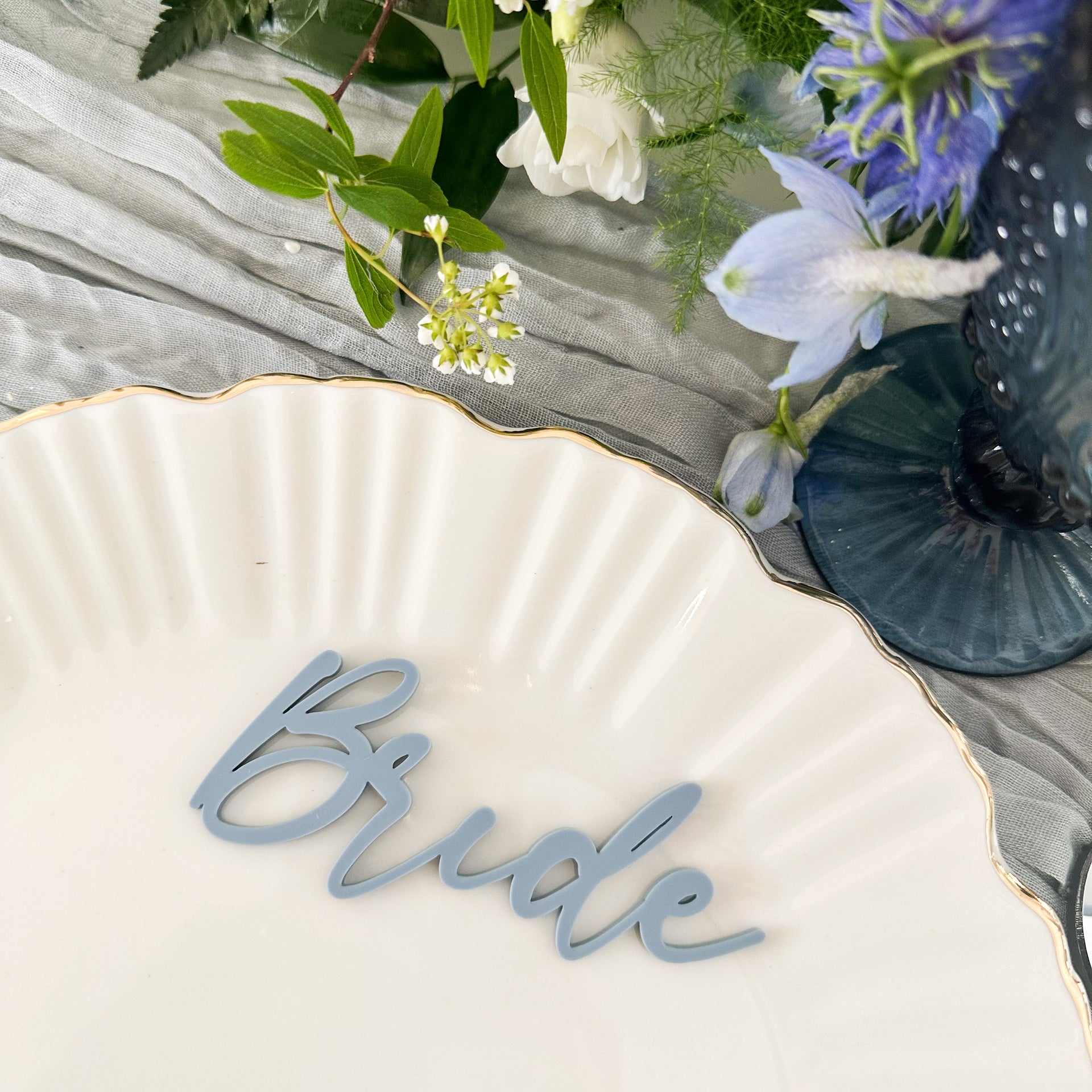 Dusky Blue Luxury Wedding Place Names – Wedding Lux