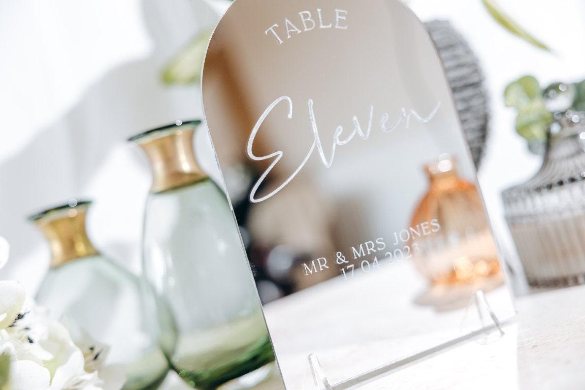 Engraved Wedding Table Numbers