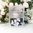 When We Were 2, Baby Photo Personalised Modern Table Numbers