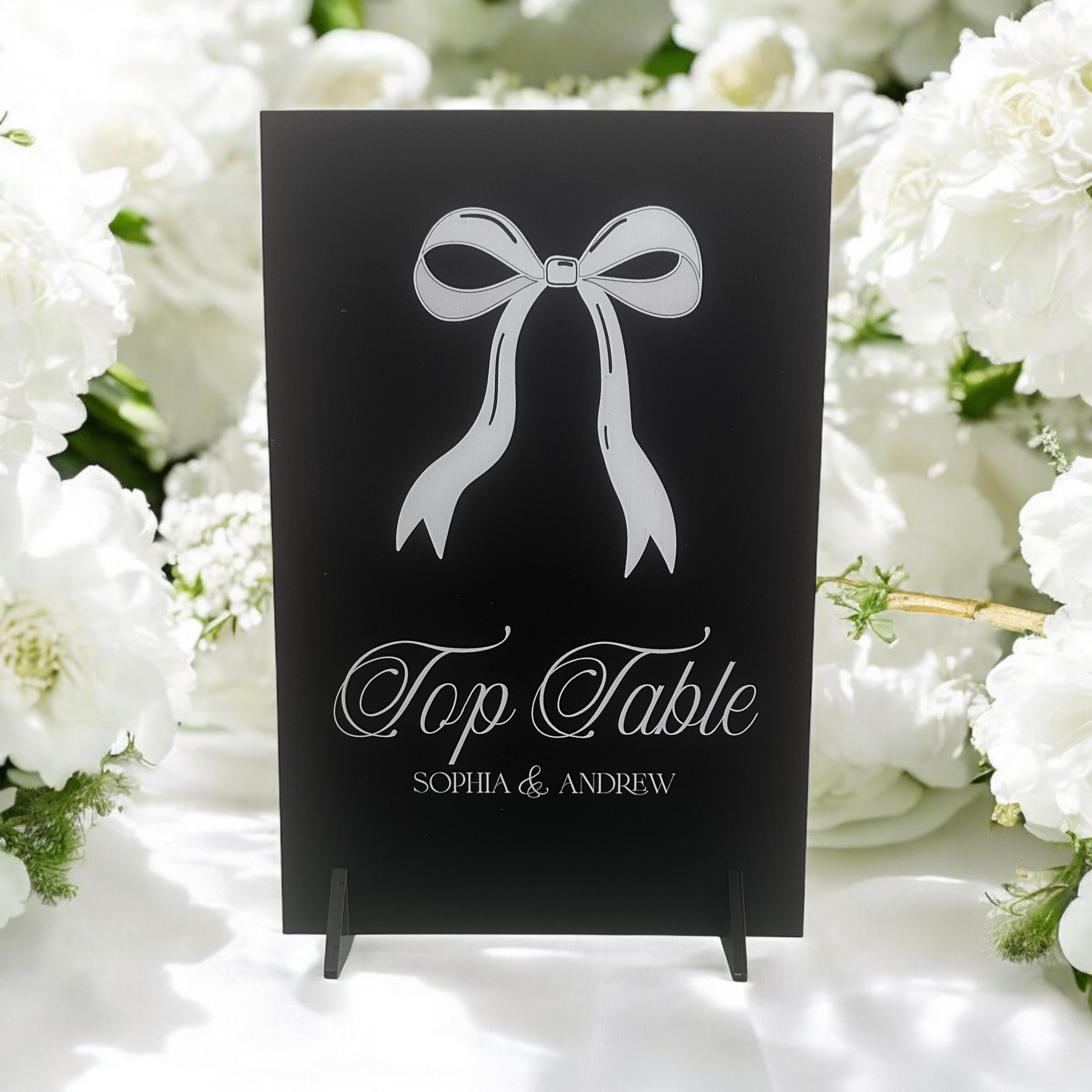 Bow Wedding Table Numbers, Personalised