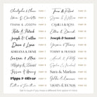 Personalised Wedding Table Names