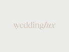 the word "weddinglux" in a light brown font.