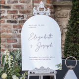Dome Top Wedding Welcome Sign
