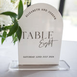 Minimalist Monochrome Dome Top Table Numbers With Luxury Stand