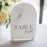 Minimalist Monochrome Dome Top Table Numbers