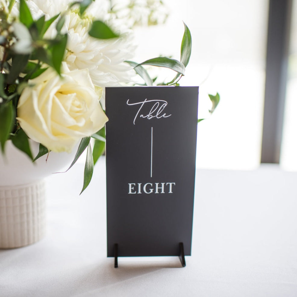 Black & White Wedding Table Numbers