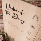Order Of The Day Wooden Wedding Sign