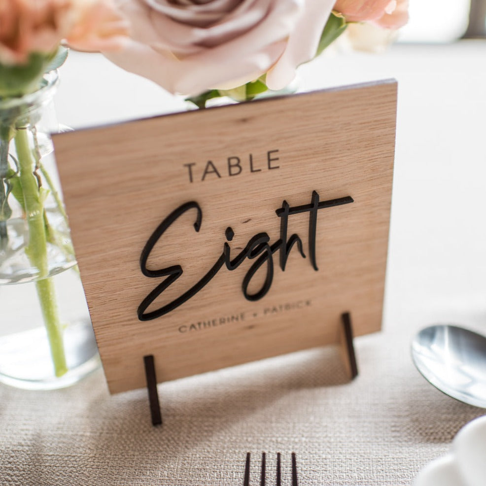 Personalised Wooden Wedding Table Numbers