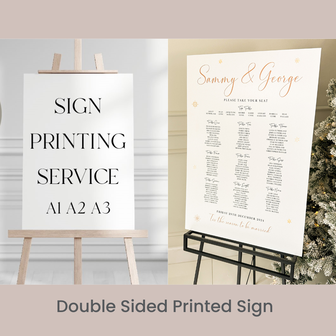 Double Sided Print Your Own Wedding Signs