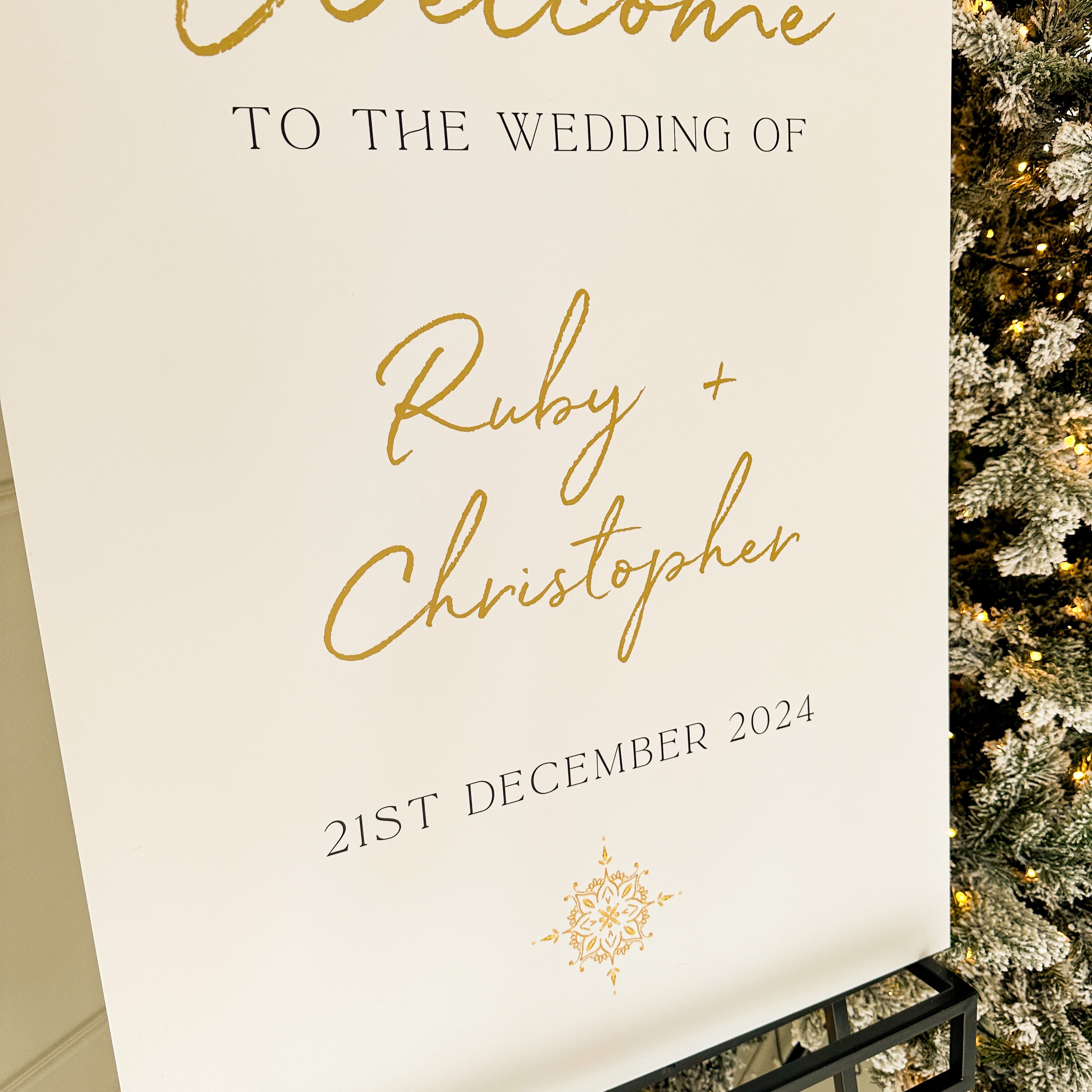 Luxury Christmas Wedding Welcome Signs