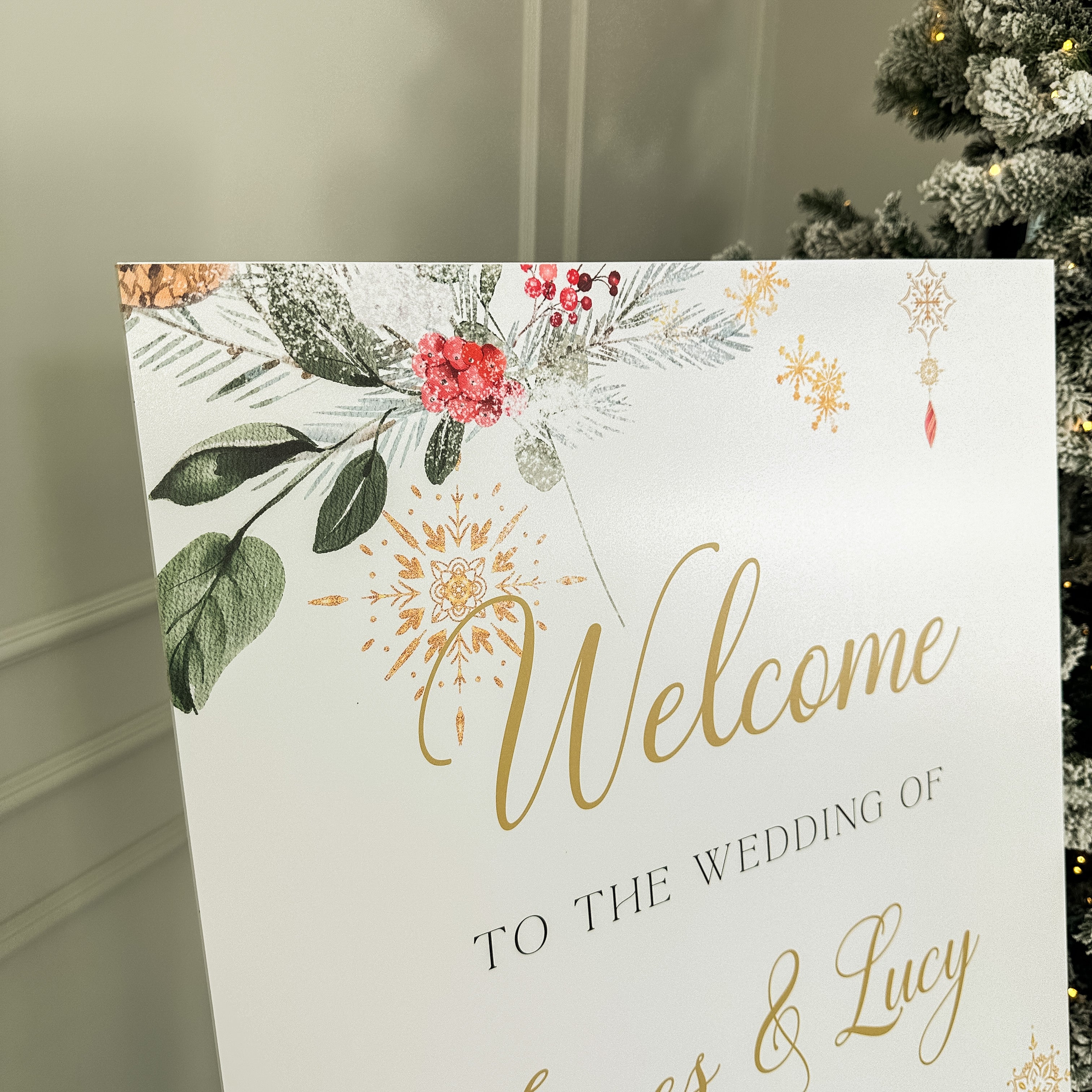 Luxury Christmas Wedding Welcome Signs