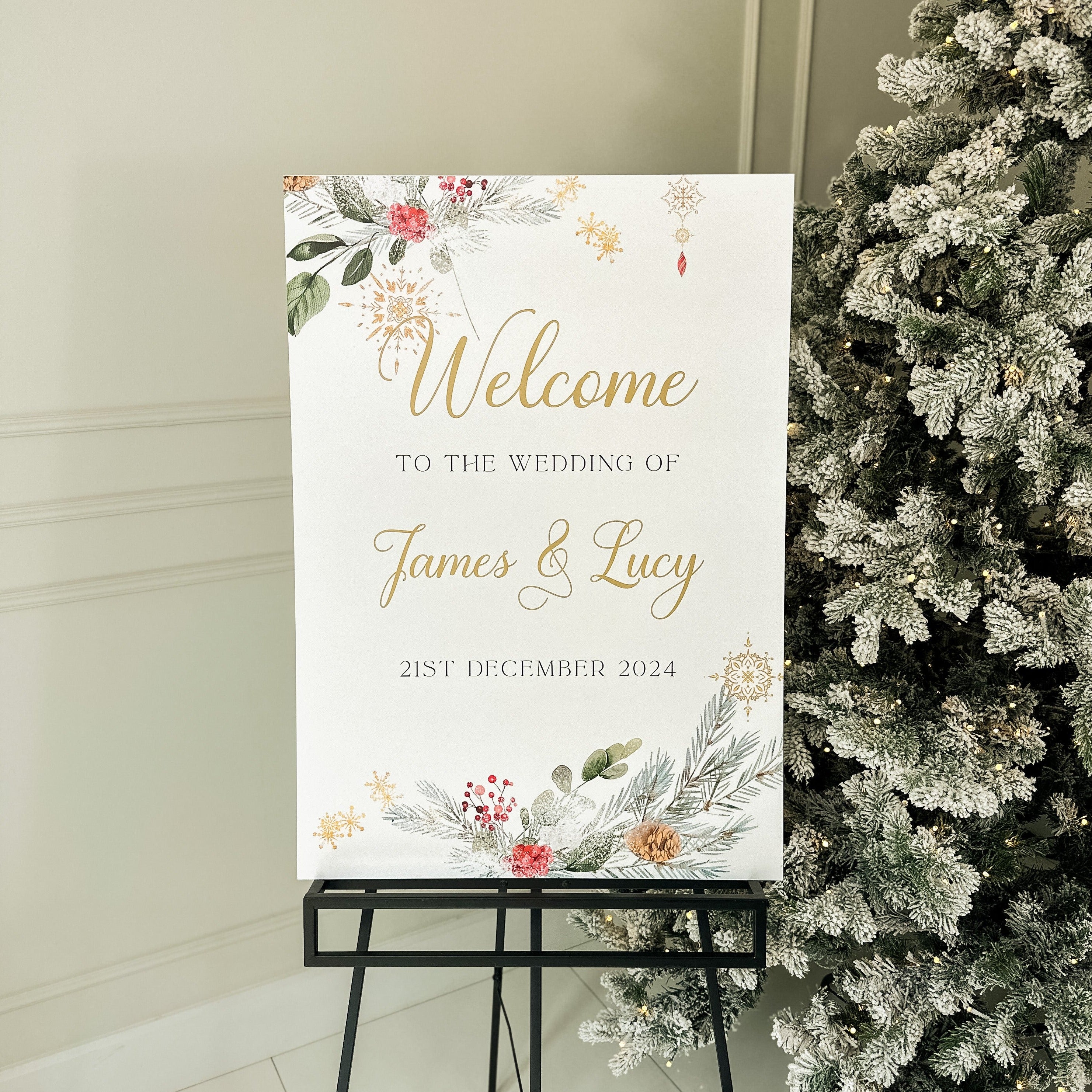 Christmas Wedding Welcome Sign