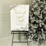 'And To All A Good Night' Christmas Wedding Sign