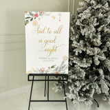Personalised Floral Christmas Wedding Welcome Sign