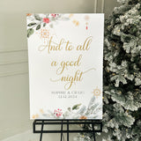 And To All A Good Night Magical Christmas Wedding Sign