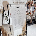 Frosted Acrylic Wedding Order Of Events Sign