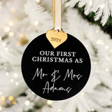 Luxury Personalised Newly Weds Christmas Bauble