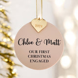 First Christmas Engaged Personalised Bauble