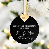 First Christmas Married Personalised Bauble