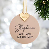 Marriage Proposal Personalised Christmas Tree Decoration