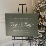 Personalised Green Christmas Wedding Welcome Sign