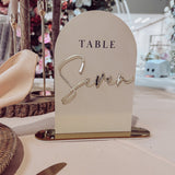 Gold& Beige Luxury Wedding Table Names