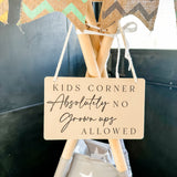 Kids Corner Wedding Sign
