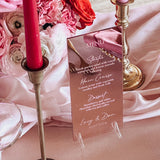 Rose Gold Mirror Engraved Wedding Menu