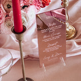 Luxury Rose Gold Mirror Event Menus