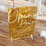 Personalised Wedding Open Bar Sign