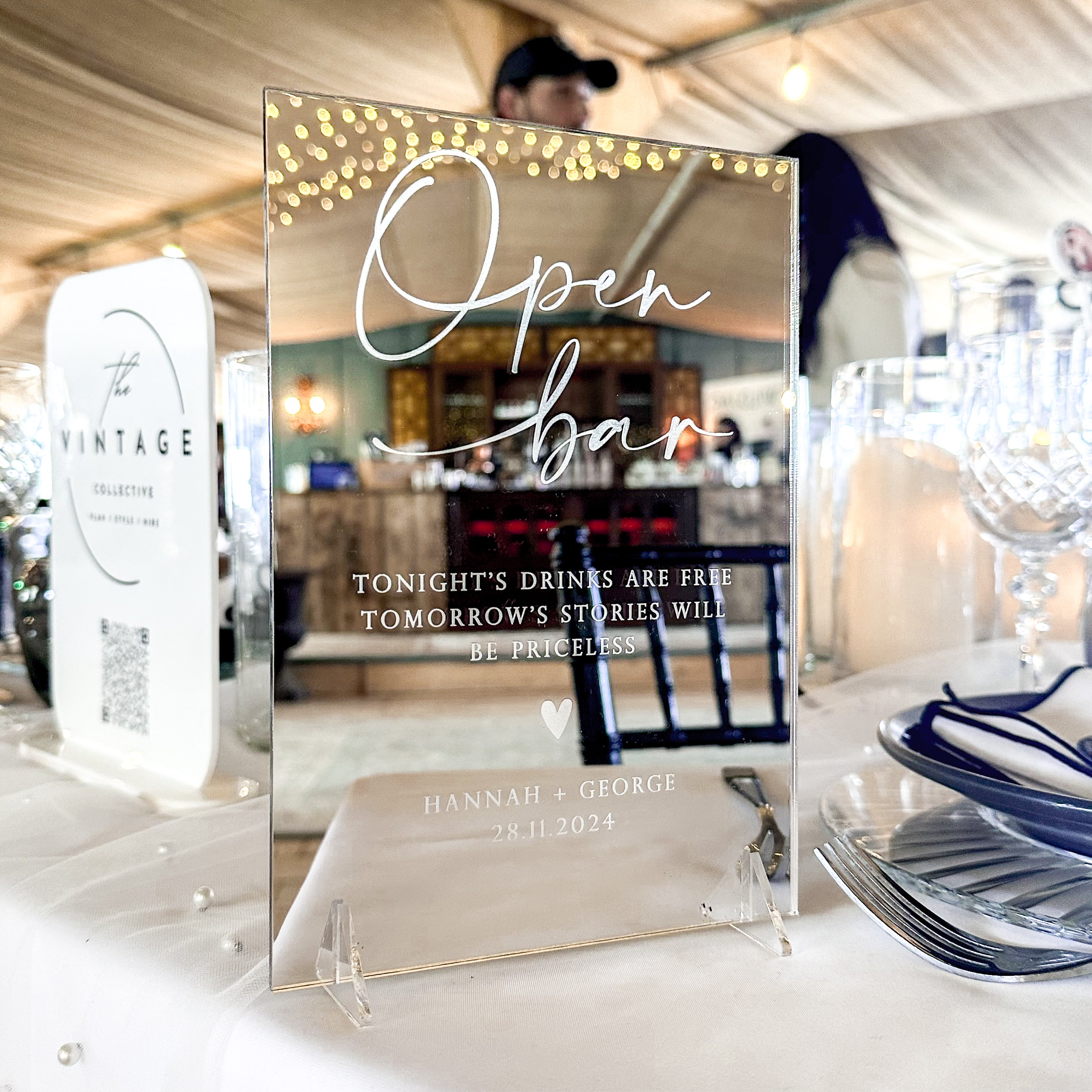 Wedding Open Bar Personalised Plaque