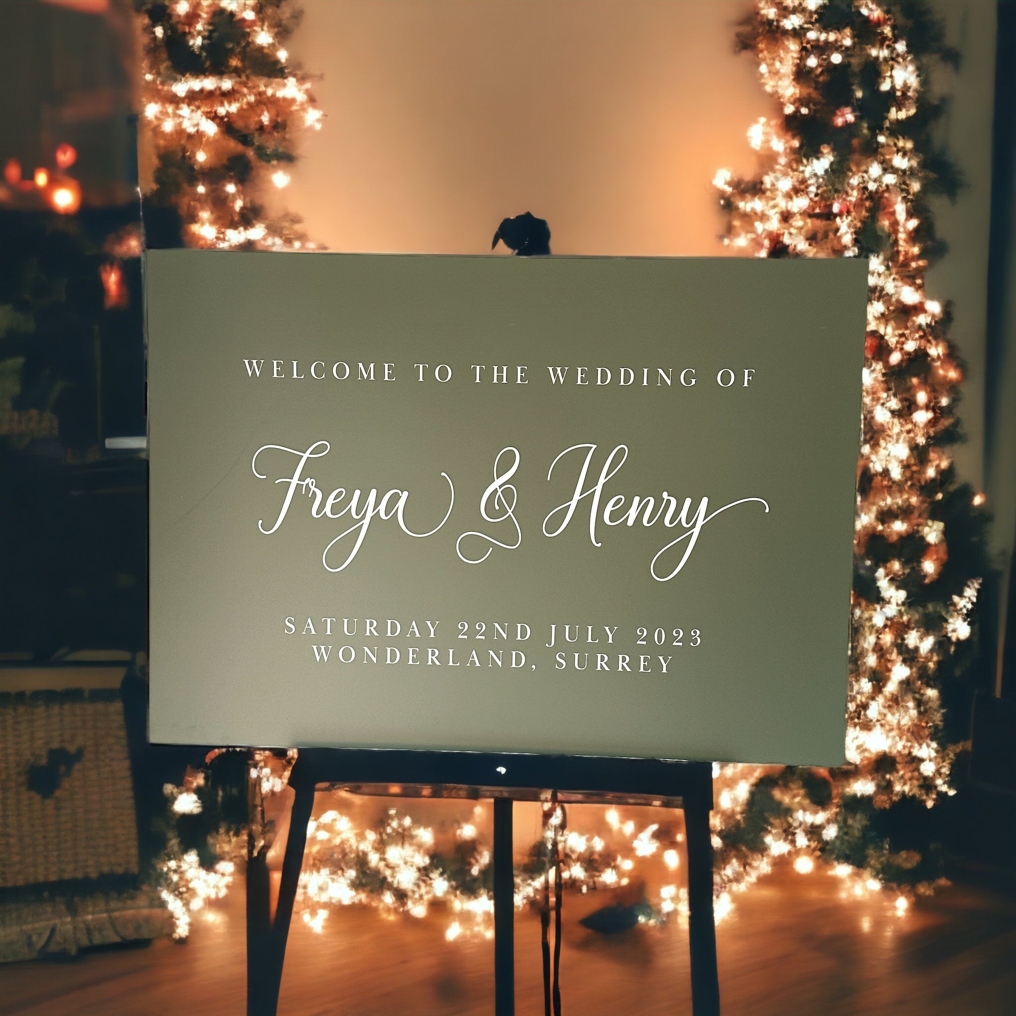 Christmas Wedding Welcome Sign