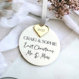 Bride & Groom Soon To Be Personalised Christmas Decoration