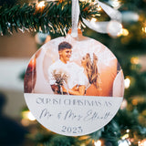 Our First Christmas As Mr & Mrs Personalised Photo Bauble