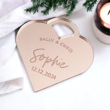 Heart Engraved Personalised Wedding Place Cards