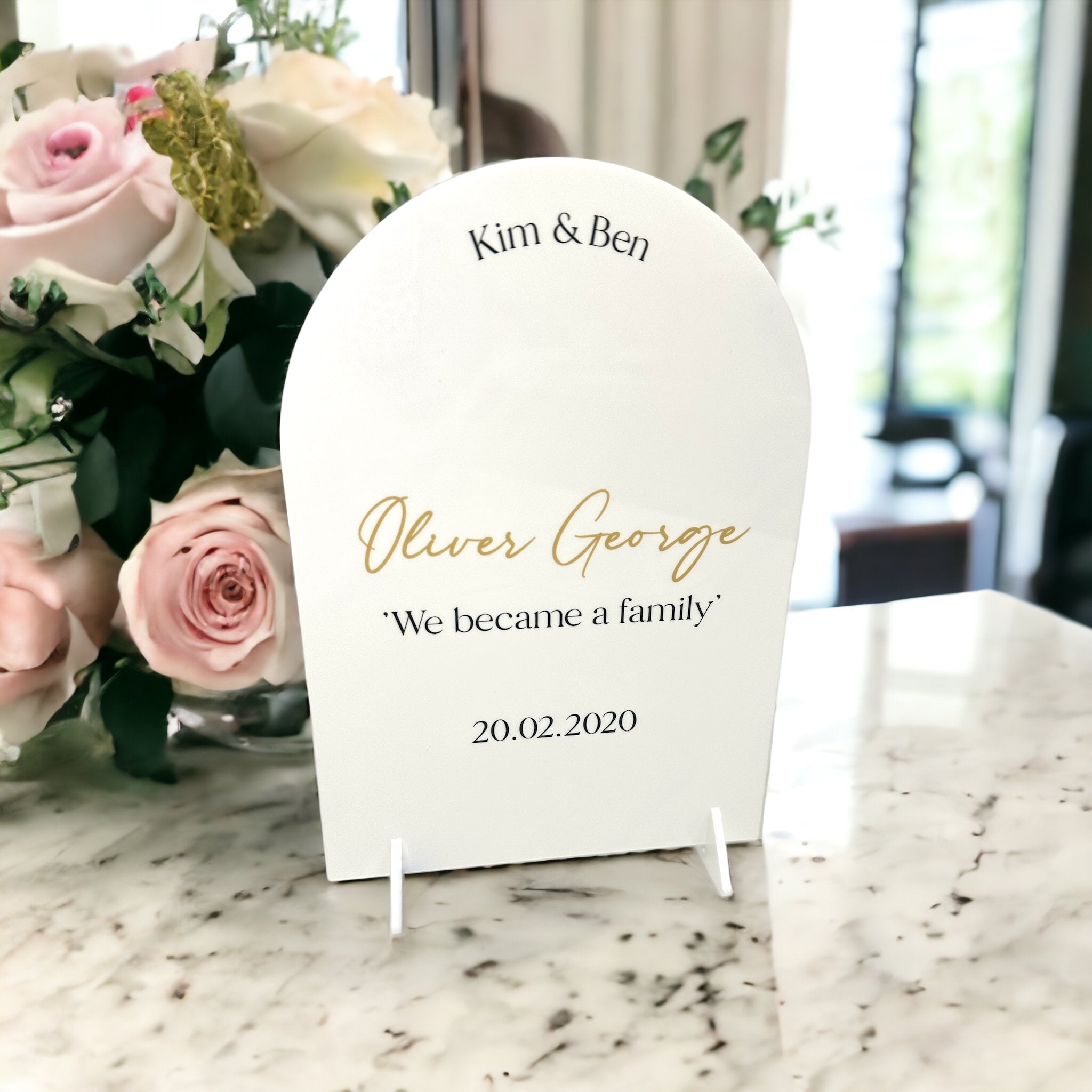 Engagement Personalised White & Gold Sign 