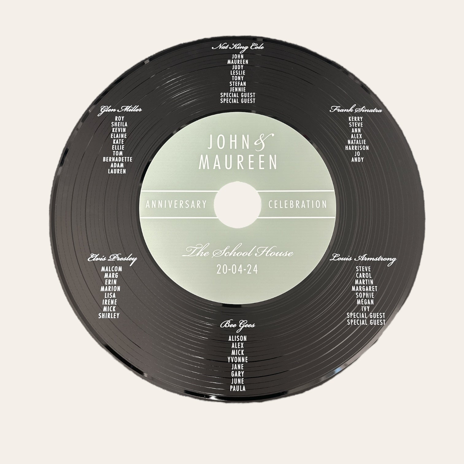 Retro Jukebox Wedding Seating Plan