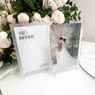 Double Sided Couples Portrait Personalised Wedding Table Number, Luxury Décor