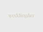 the word "weddinglux" in a light brown font.