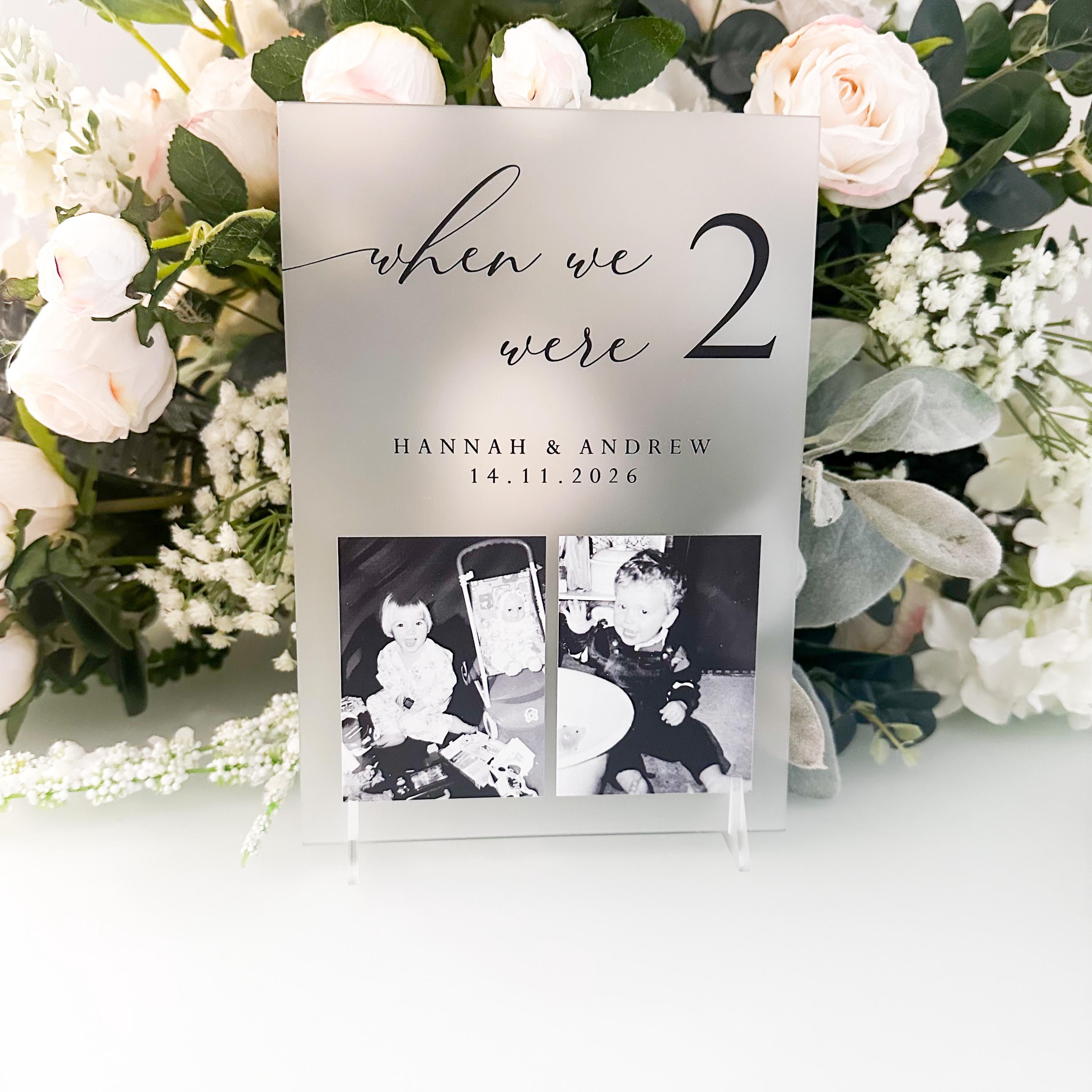 Bride & Groom Baby Photo Personalised Wedding Table Numbers