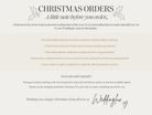 The image is a Christmas order form with a message from the Weddington team in Shropshire, providing personalized details and instructions for customers.
