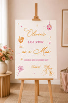 The image is a poster for an event called "Olivia's Last Spritz as a Miss" on Saturday, November 28, 2017.