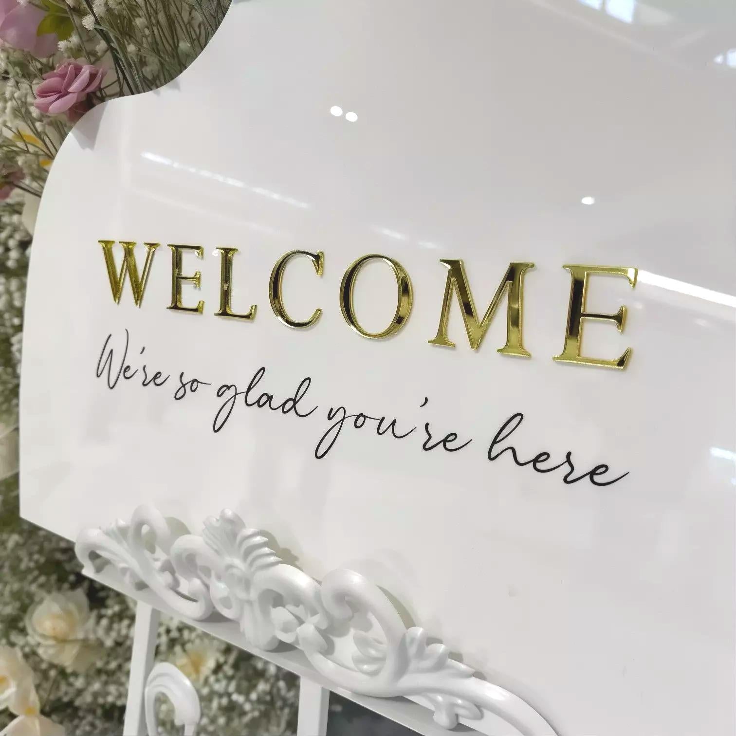Luxury Wedding Welcome Sign With Floral Display