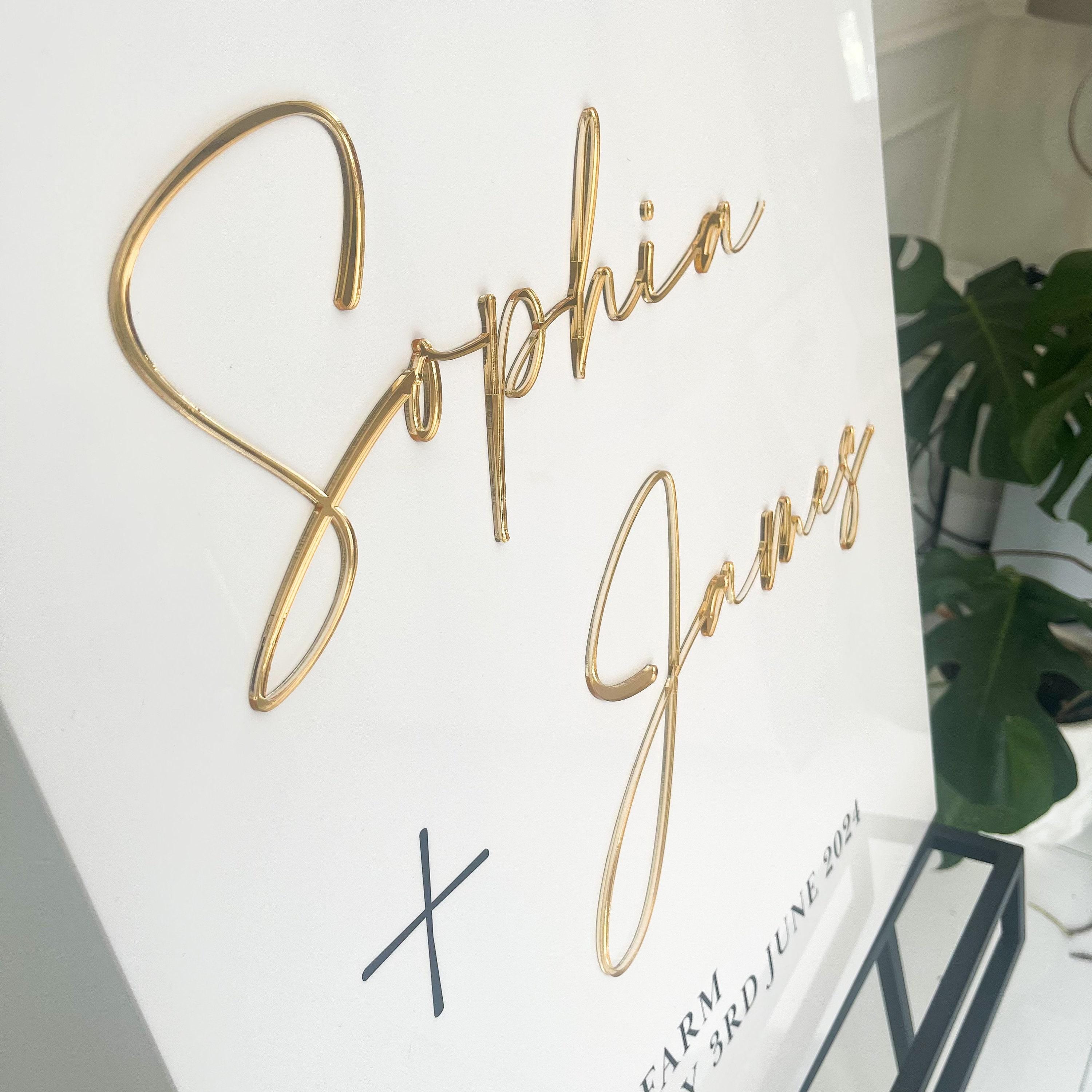 Gold Mirror Wedding Welcome Sign
